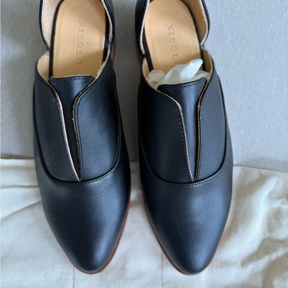 Nisolo Emma d’Orsay Oxfords Black Leather Loafers - Picture 5 of 7